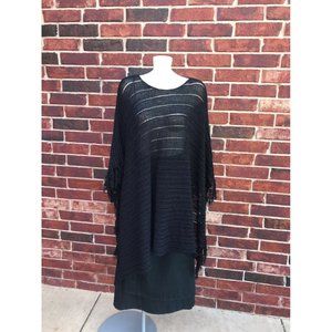 Allison Daley one‎ size black poncho